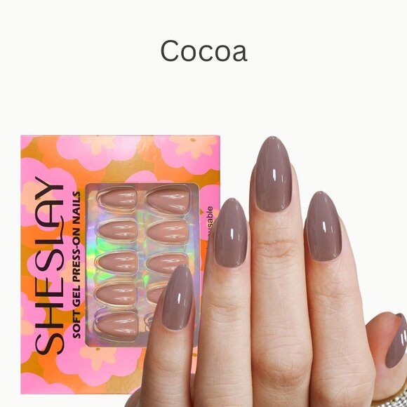 Cocoa-SheSlay Soft Gel Press-On Nails – 30pcs Full Kit - Picture 1 of 4